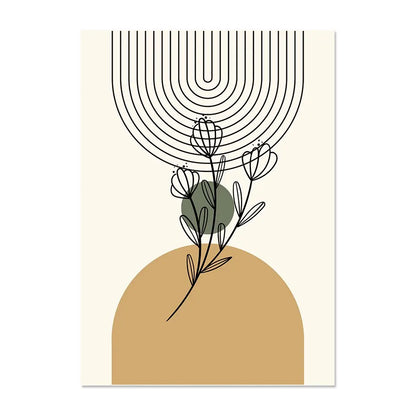 Abstract Green Plants Canvas Wall Art Painting