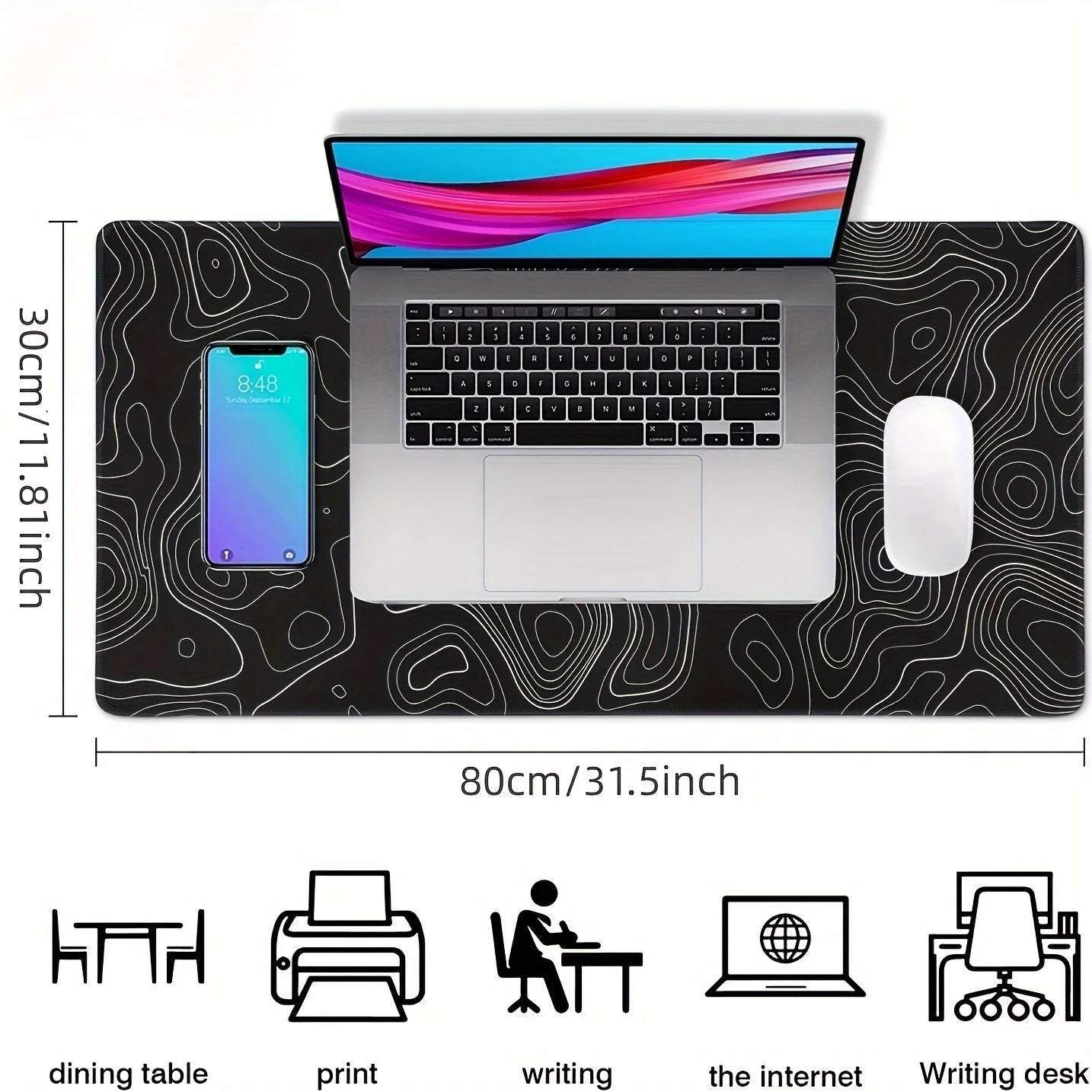 Large Non-Slip Rubber Gaming Mouse Pad - Desk & Keyboard Mat