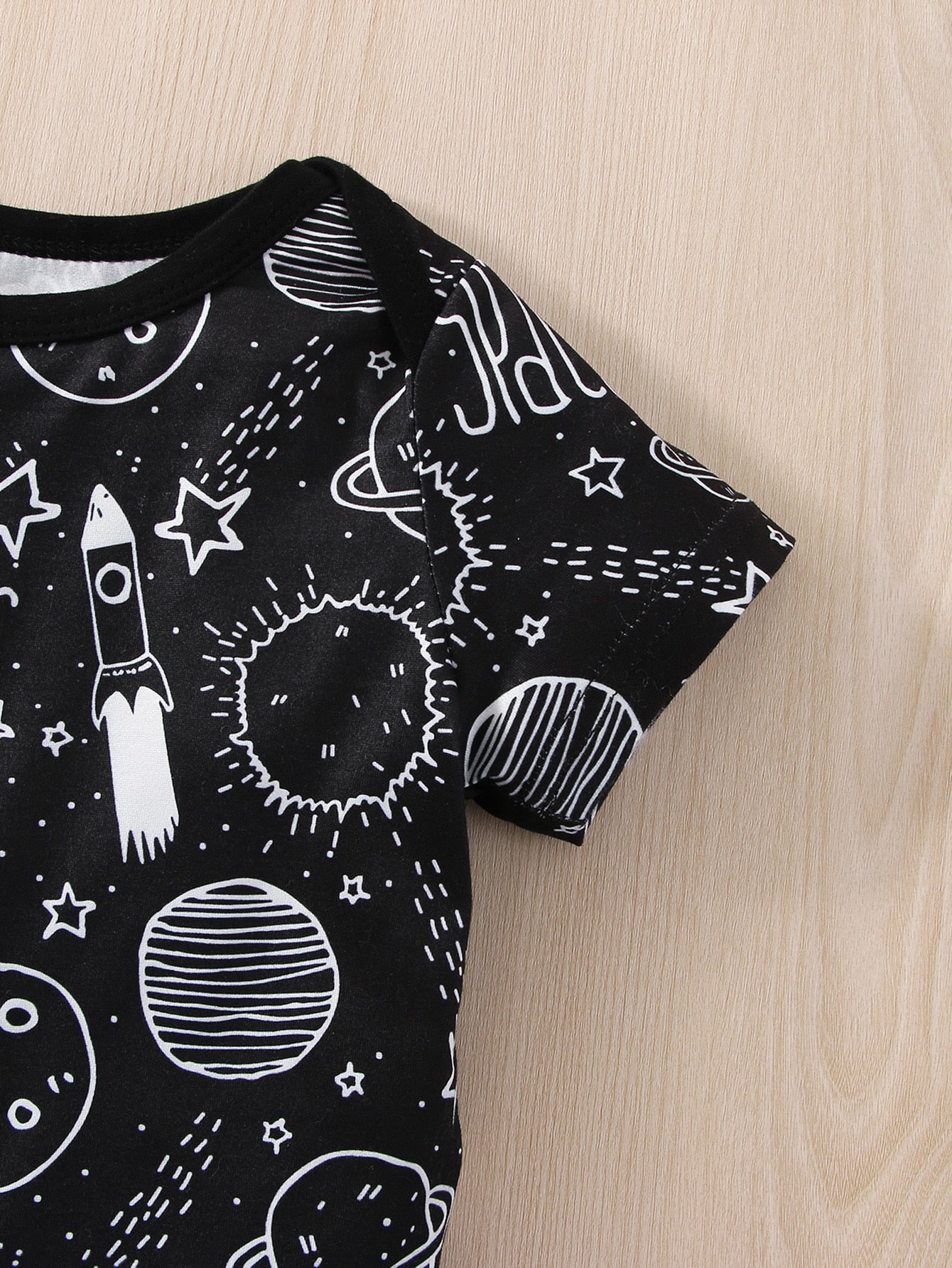 Baby Outfit Boys' Planet Space Romper & Bib Shorts Set
