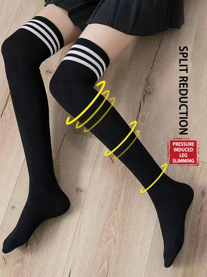 Bowknot Thigh-High Opaque Stretchy Long Stockings