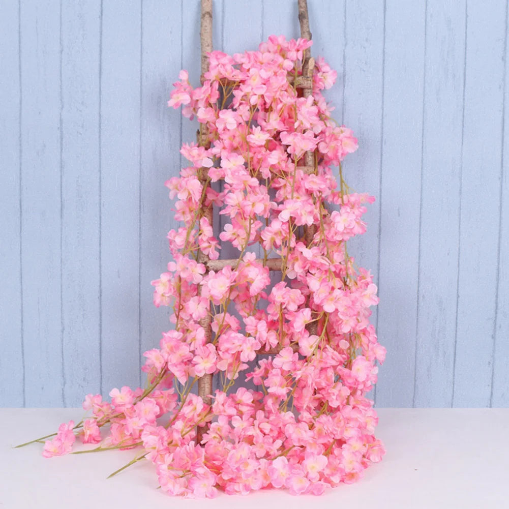 Vigne de fleurs de sakura artificielles de 180 cm - Décoration d'arche de mariage et de jardin 