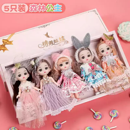 Ensemble de 5 poupées articulées BJD - 16 cm