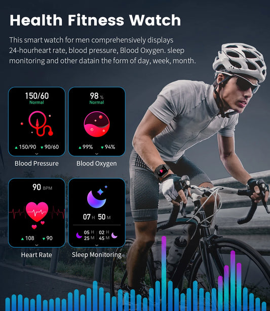 Smart Watch 1.96" HD Touch Screen (320×386) Bluetooth Calling Heart Rate Monitoring - Outdoor Fitness Tracker