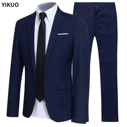 Refined Blue Business Suit Ensemble
