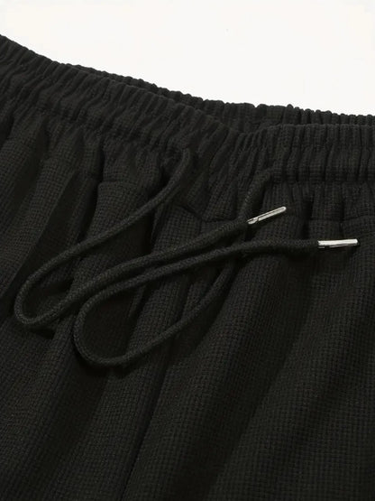 High Waist Men's Waffle Suit Pants