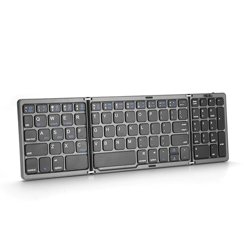 Portable Mini Three Folding Bluetooth Keyboard Wireless Foldable Keypad For iOS Android Windows ipad Tablet With Numeric Keypad