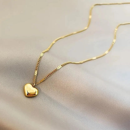 Collier pendentif amour en forme de cœur géométrique pour couples