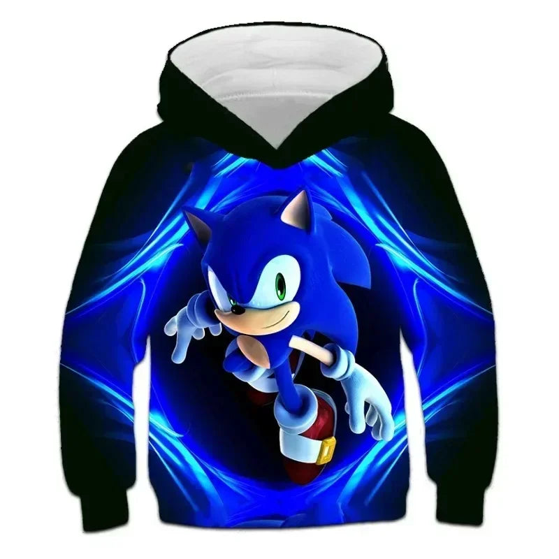 Sonic 3D Cartoon Hoodie - Kids Long Sleeve Sweatshirt