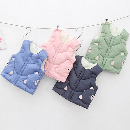 Adorable Cartoon Warm Vest for Kids