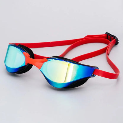 Wasserdichte und beschlagfreie Racing-Schwimmbrille – Cool versilbert für Männer und Frauen