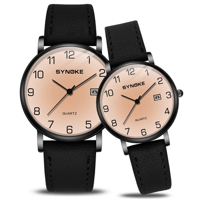 Matching Leather Strap Couple Watches