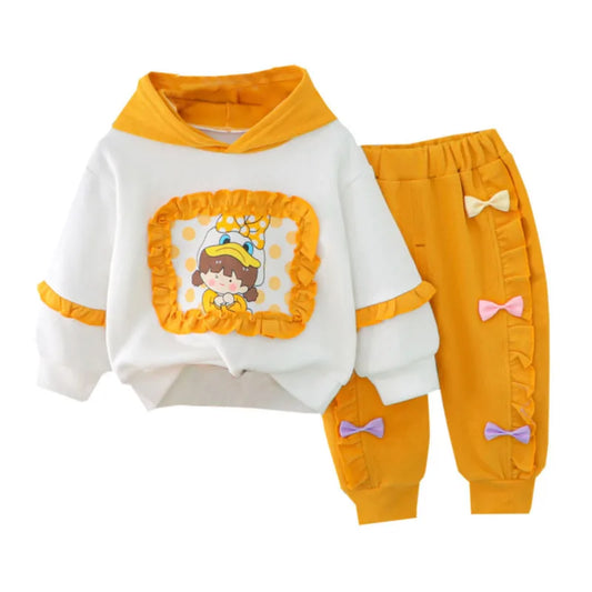 Ensemble 2 pièces t-shirt et pantalon pour petite fille printemps-automne - Survêtement décontracté pour enfant