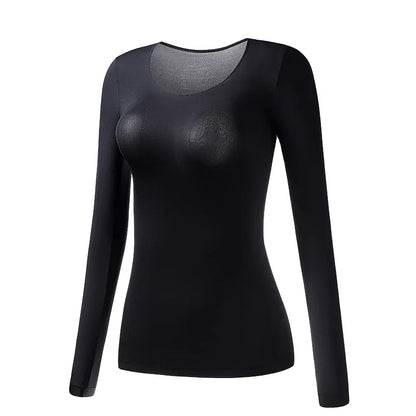 T-shirt thermique à manches longues pour femme - Couche de base d'hiver