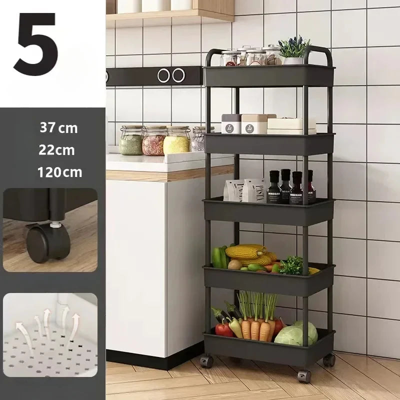 Multi-Layer Kitchen Floor Bedroom Trolley Rack