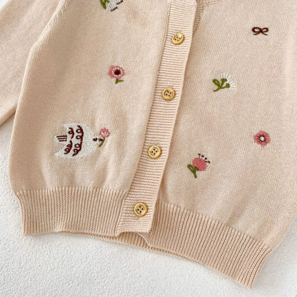 Cardigan douillet en tricot d'automne pour bébé fille