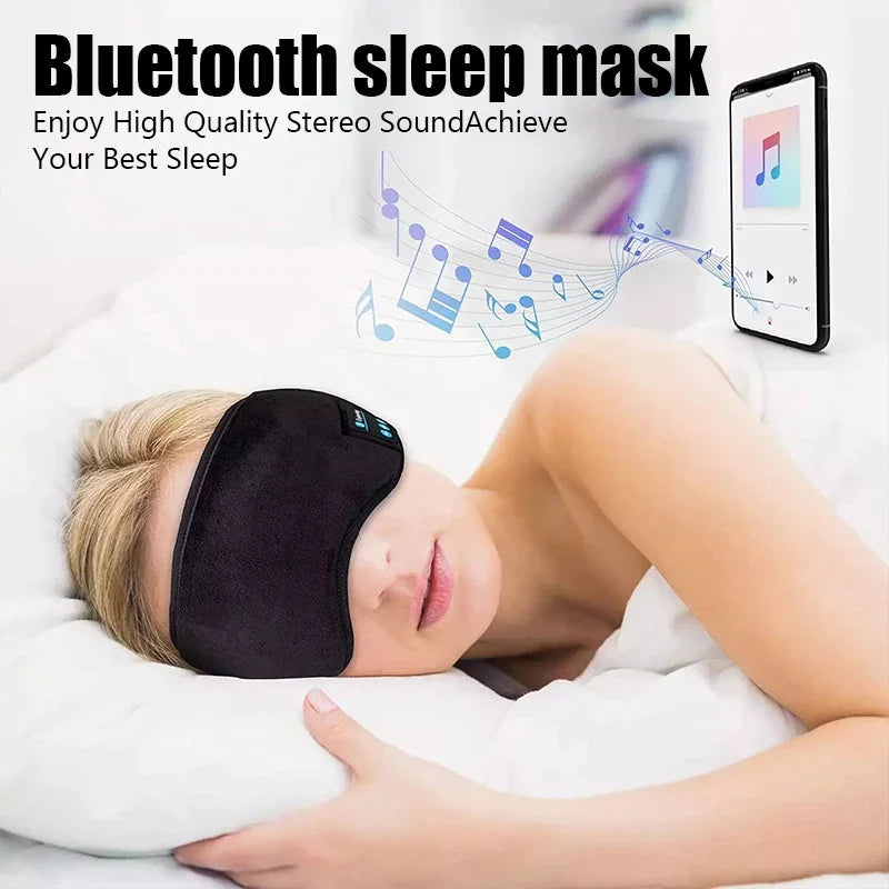 Bluetooth Sleep Headphones Eye Mask - Soft, Comfortable Wireless Music Headband