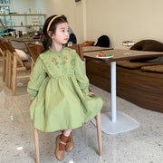 2022 Girls' Long Sleeve Cotton Princess Dress