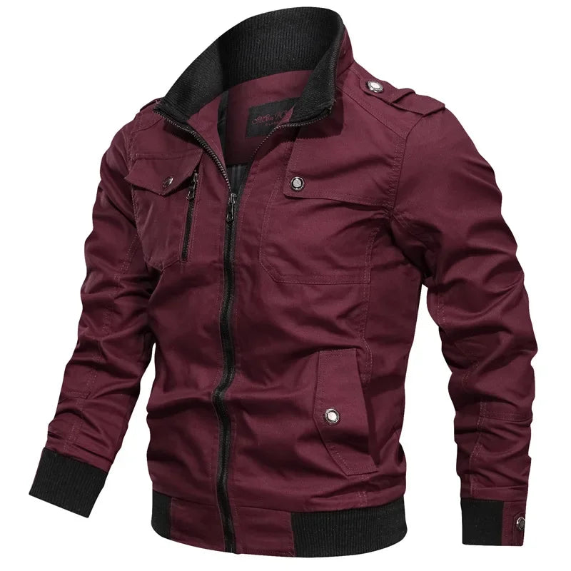 Veste tactique militaire pour homme – Coupe-vent en coton cargo à fermeture éclair