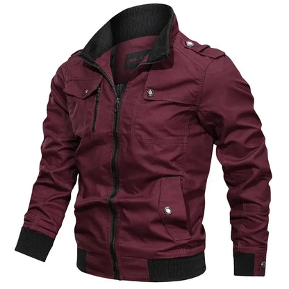 Veste tactique militaire pour homme – Coupe-vent en coton cargo à fermeture éclair