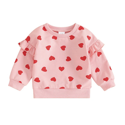 Infant Baby Girls Boys Fall Outfits Heart Print  Clothing