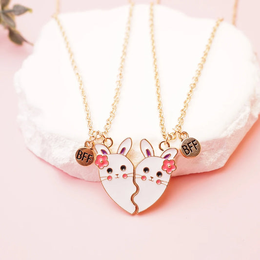 Ensemble collier coeur panda