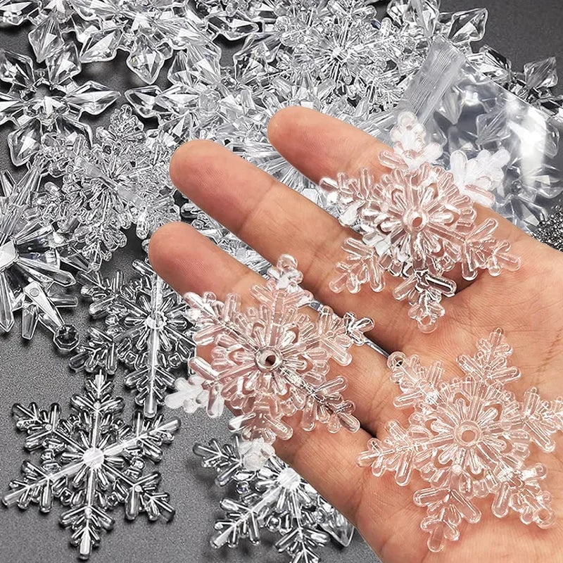 Clear Acrylic Snowflake Icicle Christmas Ornaments