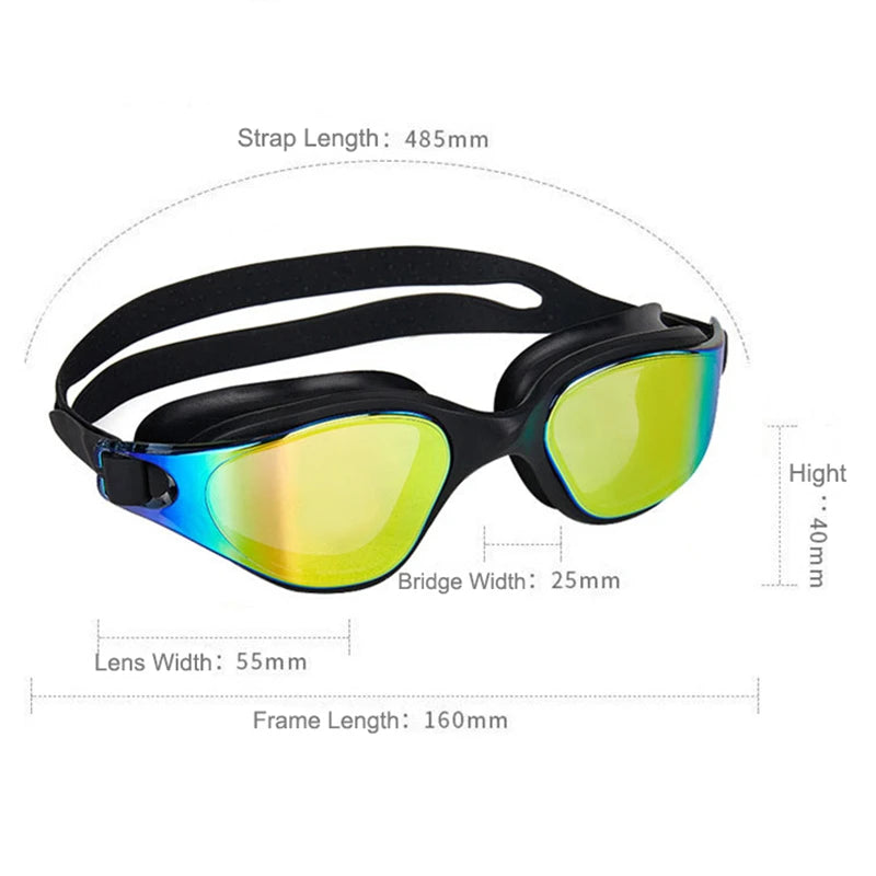 Lunettes de natation antibuée imperméables réglables pour hommes et femmes - Protection UV