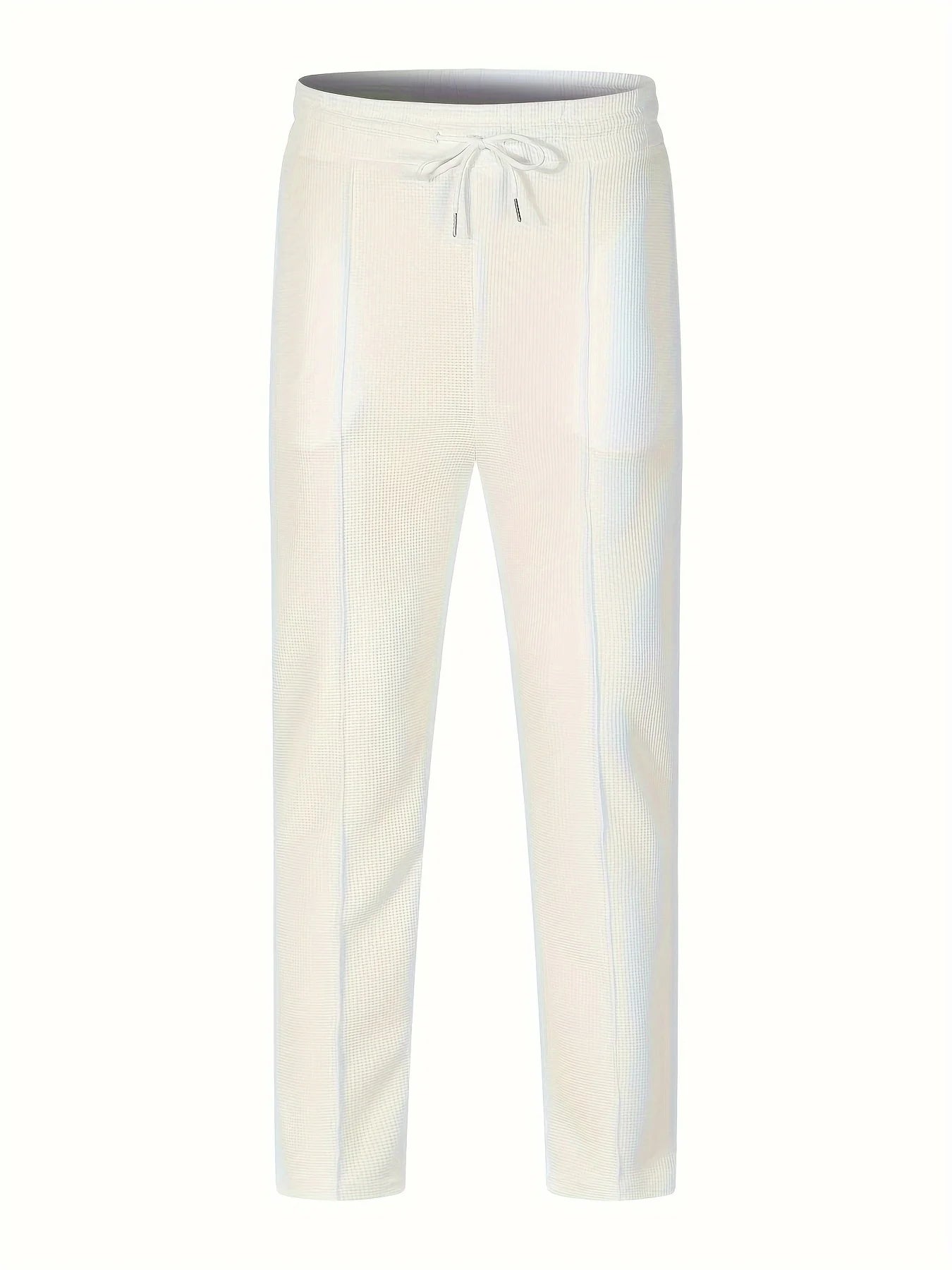 High Waist Men's Waffle Suit Pants