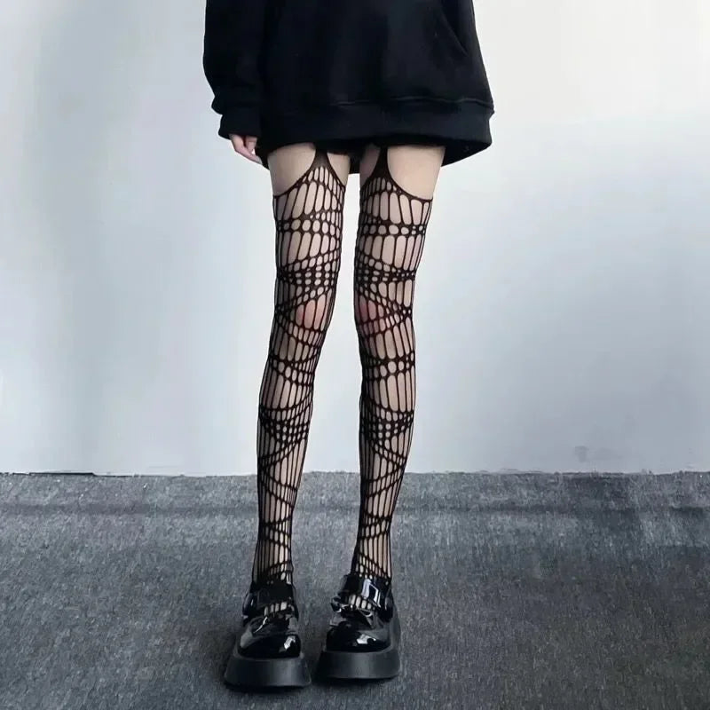 Lolita Gothic Netzstrümpfe - Halloween Overknee Strumpfhose