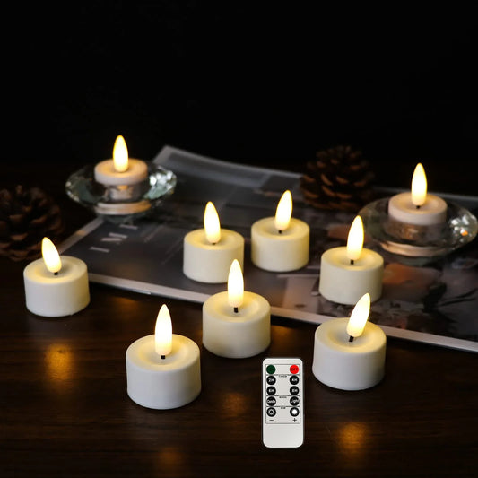 Bougies chauffe-plat LED sans flamme vacillantes avec télécommande - Bougies votives à piles