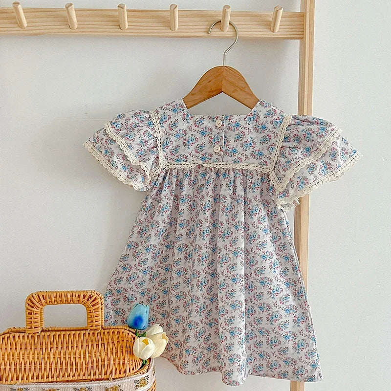 Robe imprimée à manches courtes pour fille