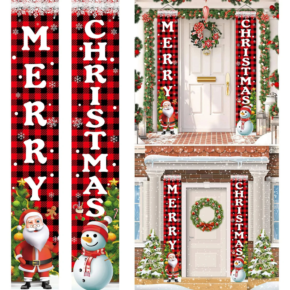 Merry Christmas Door Banner Hanging Decoration