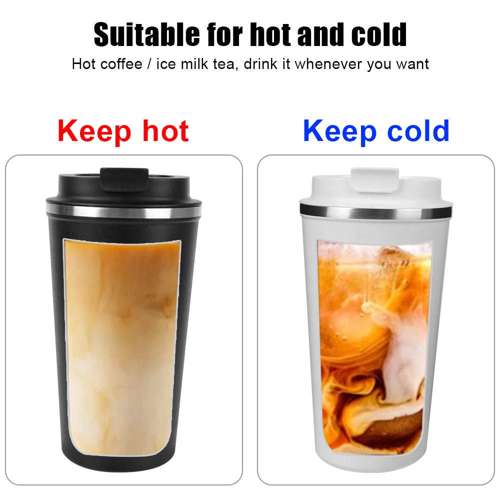 Tasse isotherme à double paroi en acier inoxydable pour voiture – Tasse à café de voyage anti-fuite (380/510 ml)