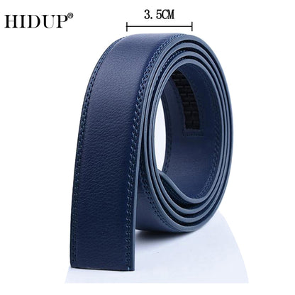 Blue Leather Belt Strap - 3.5cm Width