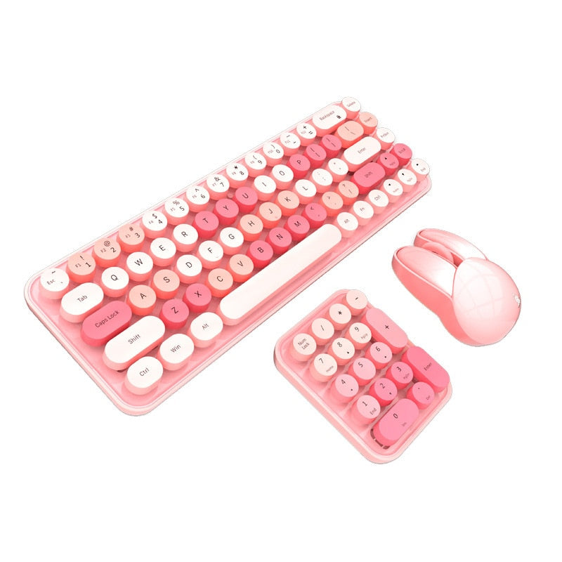 Pink Wireless Keyboard & Mouse Set