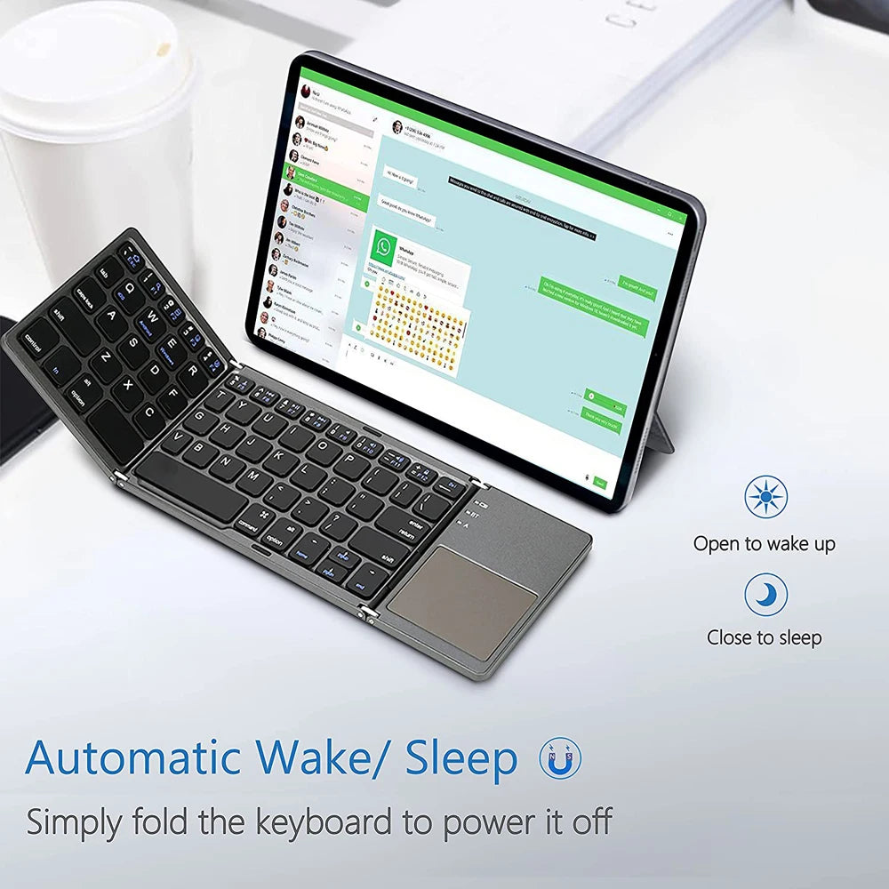 Mini-Klapp-Bluetooth-Tastatur mit Touchpad