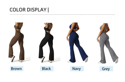 Ärmelloses Einteiler-Sport-Yoga-Kleidung mit Hüftheben für Damen mit U-Ausschnitt