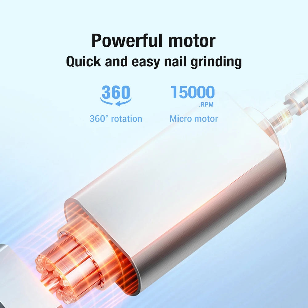 3-Gear Electric Nail Drill with Light - 4-in-1 Kit