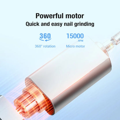 3-Gear Electric Nail Drill with Light - 4-in-1 Kit