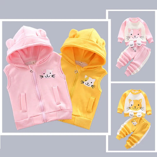 Boys Winter Cute Cartoon Bear Fleece Thicken Warm Pullover Sweatshirt Tops