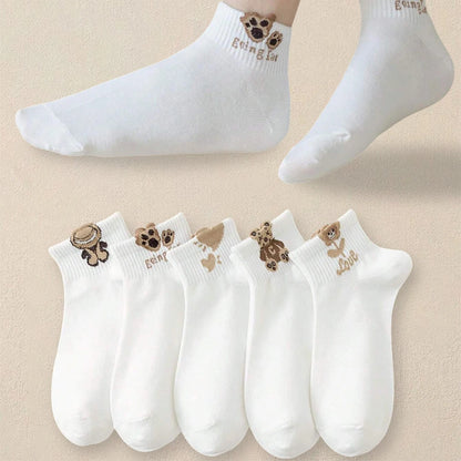 Women's Breathable Teddy Bear Ankle Socks