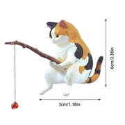 Cute Cat Fishing Figurine - Home Decor