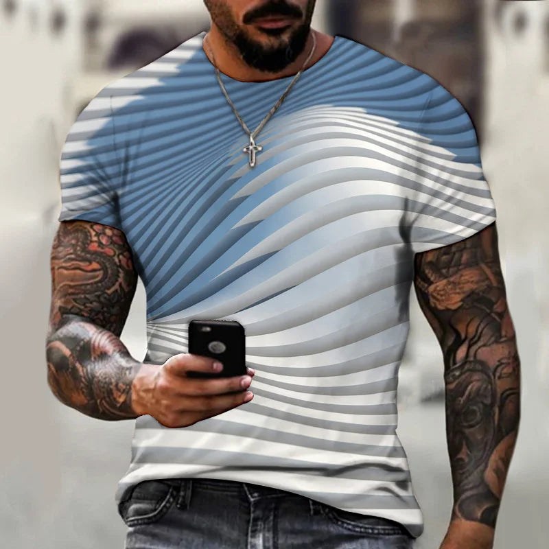 Men's 3D Hip Hop O-neck Oversized Tee