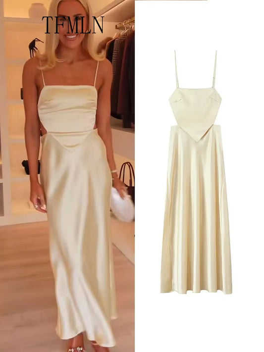 Robe midi d'été blanche chic - Style trapèze vintage