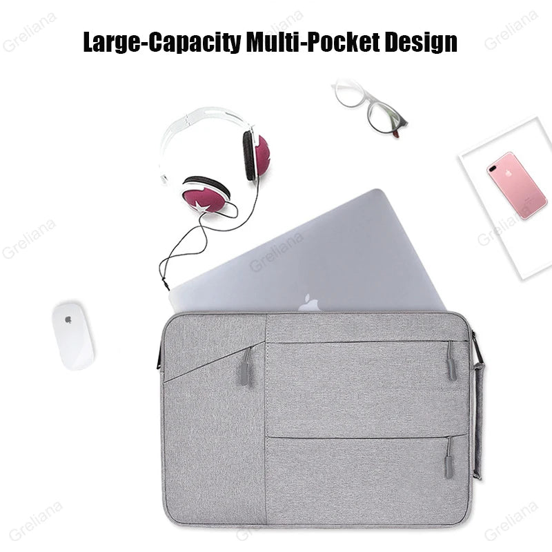 Slim Waterproof Laptop Bag with Multiple Zippers