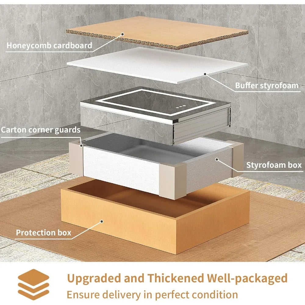 Golden Frame Wall Mount Mirror Cabinet