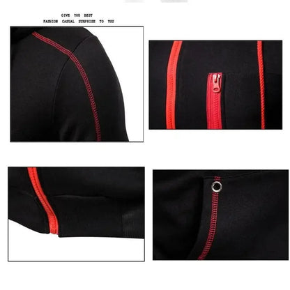 Men's Hooded Zipper Jacket Set