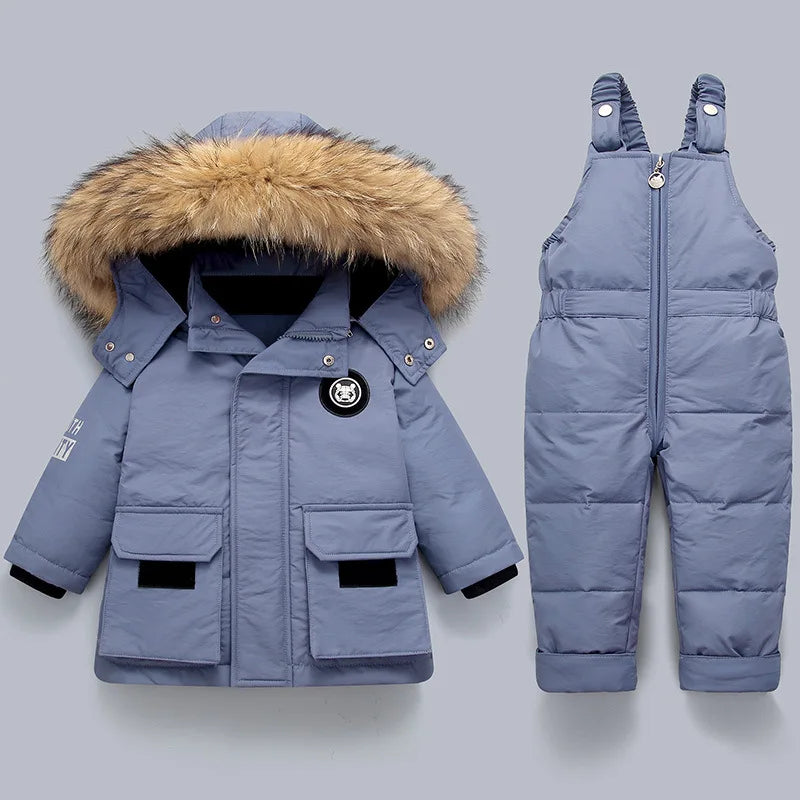 Winter Down Jacket & Snowsuit Set for Boys and Girls