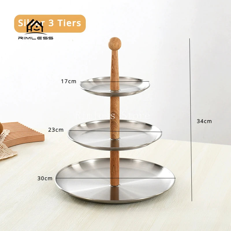 Round 2/3 Tier Wooden Cake Stand for Events