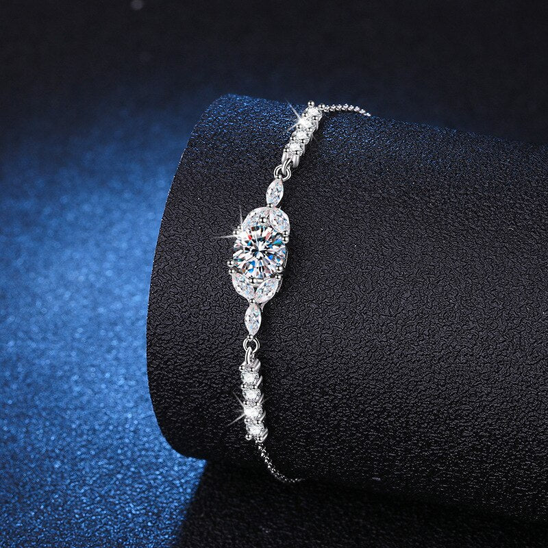 1CT Moissanite Bracelet Sterling Silver